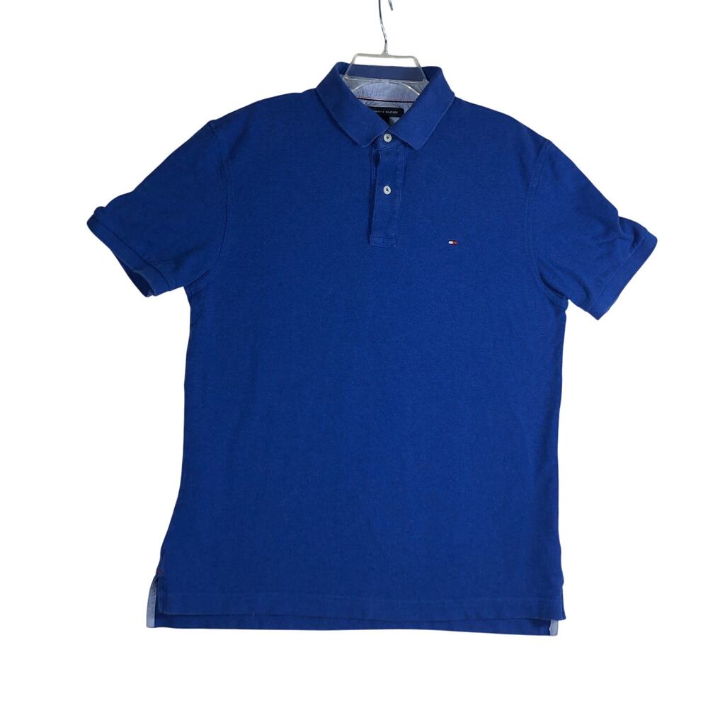 Tommy Hilfiger Classic Fit Polo Shirt Men’s Large Blue Short Sleeve Embroidered